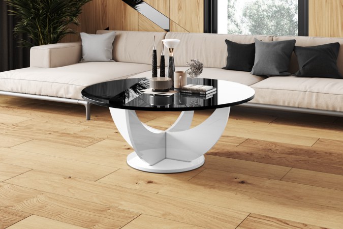 CAPRI 100 round coffee table (high gloss/different colours)